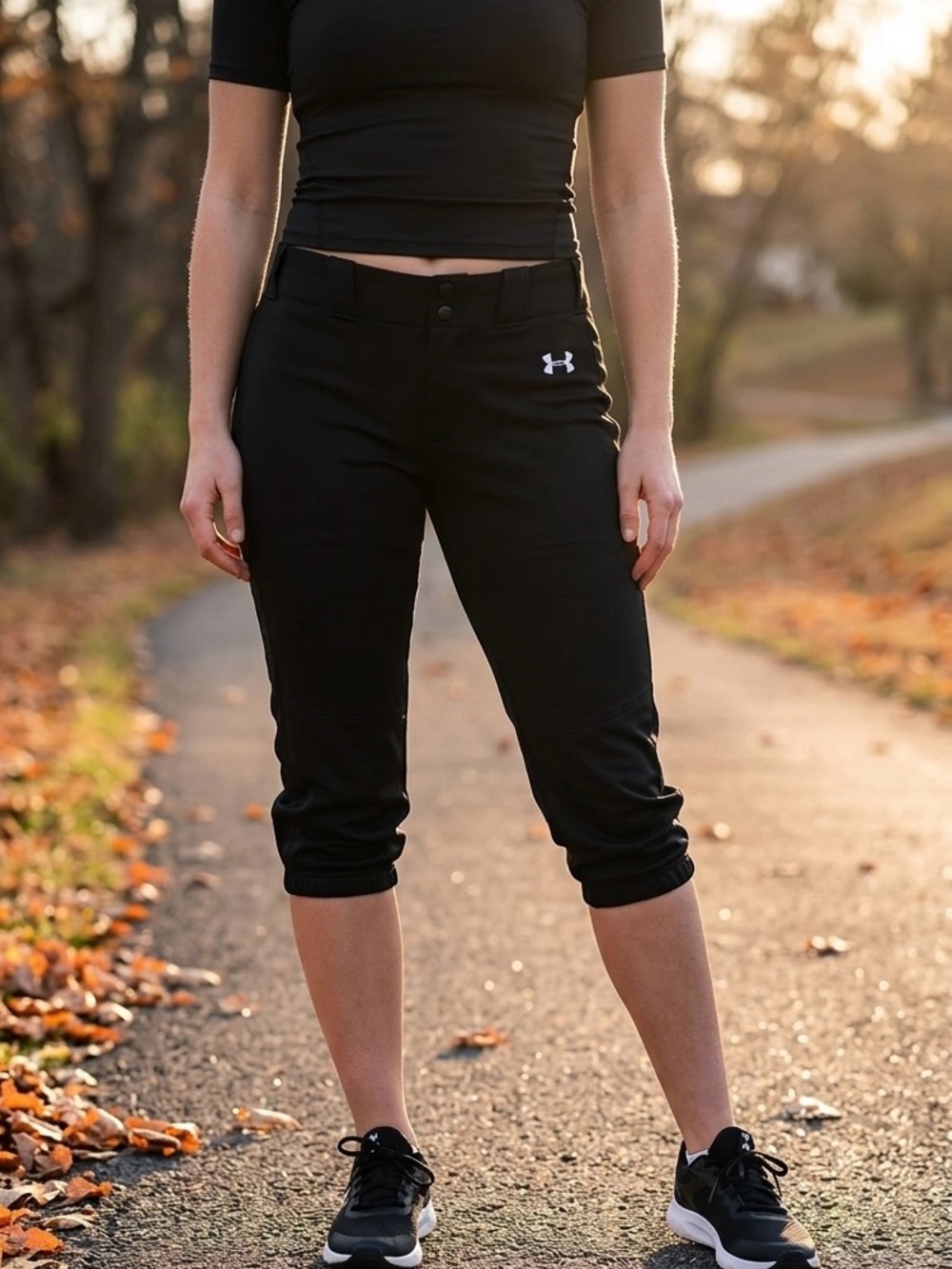 Under Armour Black Capri Softball Pants for Women’s Small